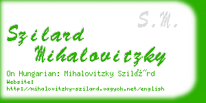 szilard mihalovitzky business card